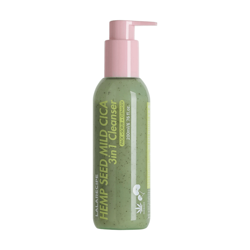 Пінка для вмивання 3-в-1 з екстрактом насіння конопель LALARECIPE Hemp Seed Mild Cica 3in1 Cleanser